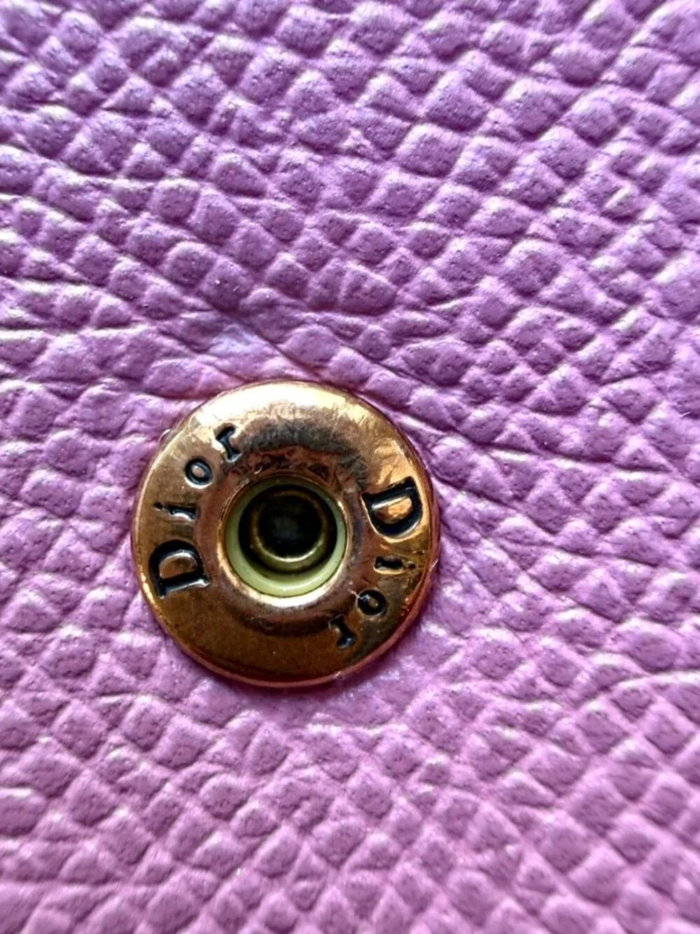 Christian Dior Pink Leather Lotus Saddle Compact Wallet